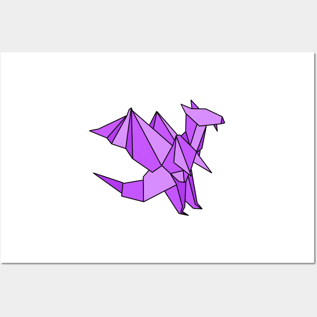 Purple origami dragon Wall Art by CalliesArt